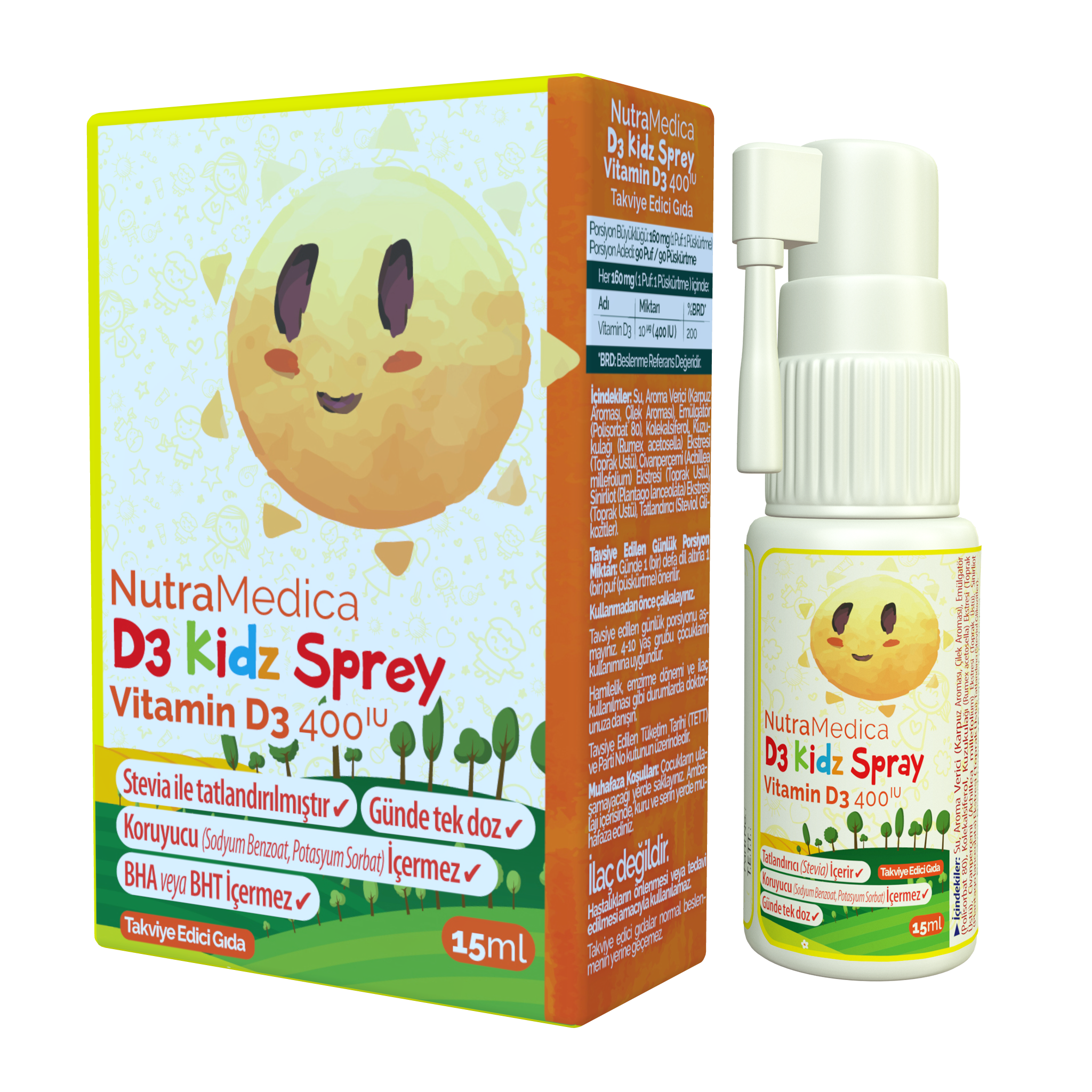 NutraMedica D3 Kidz Sprey Vitamin D3 400 IU