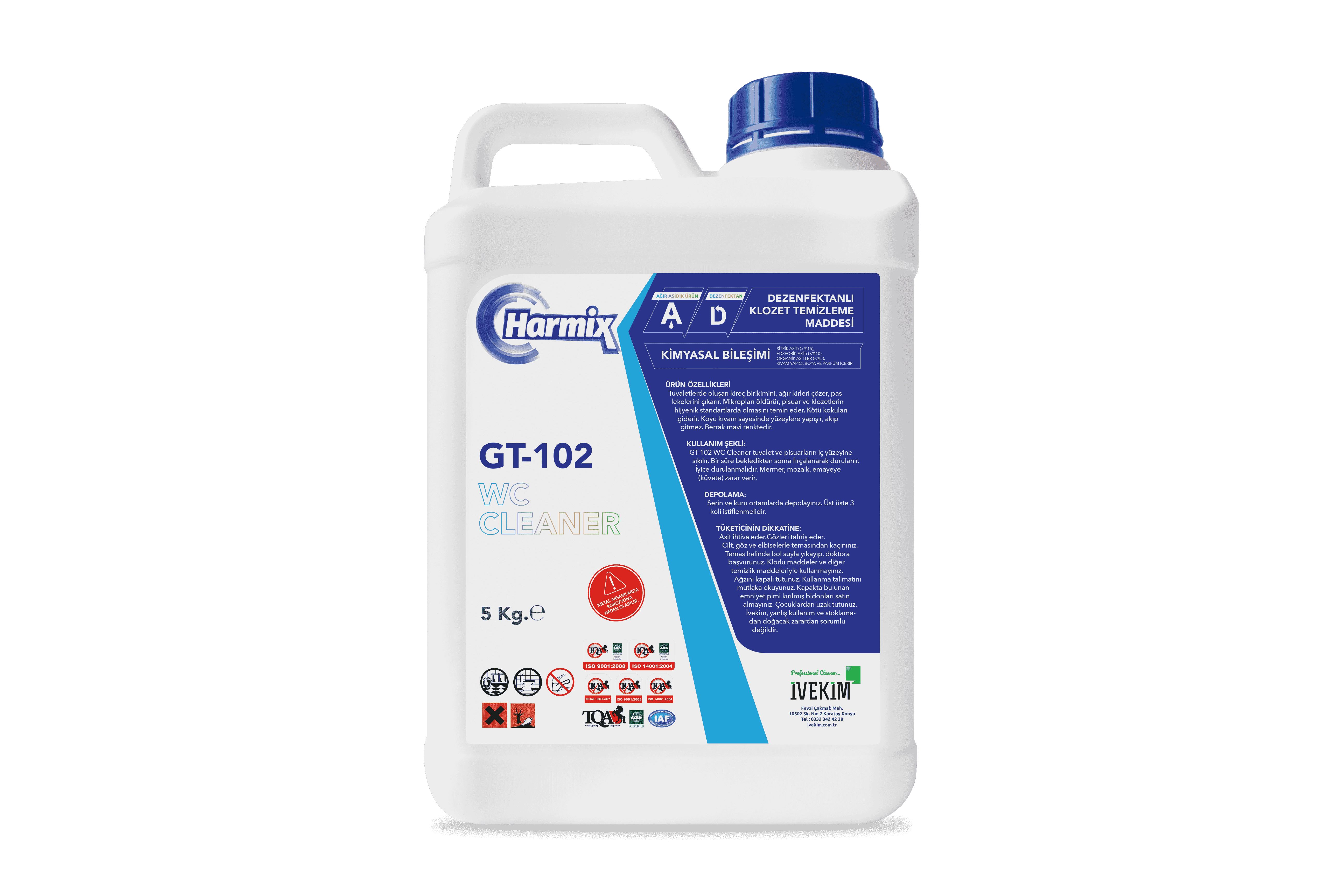 DEZENFEKTANLI KLOZET&WC TEMİZLEME MADDESİ GT-102