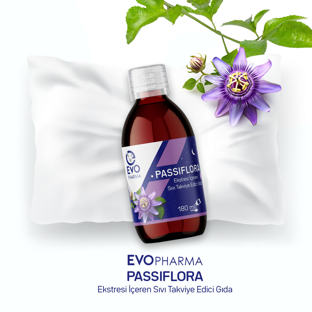 EVOPHARMA Passiflora Ekstresi İçeren Sıvı Takviye Edici Gıda/180 ml 507