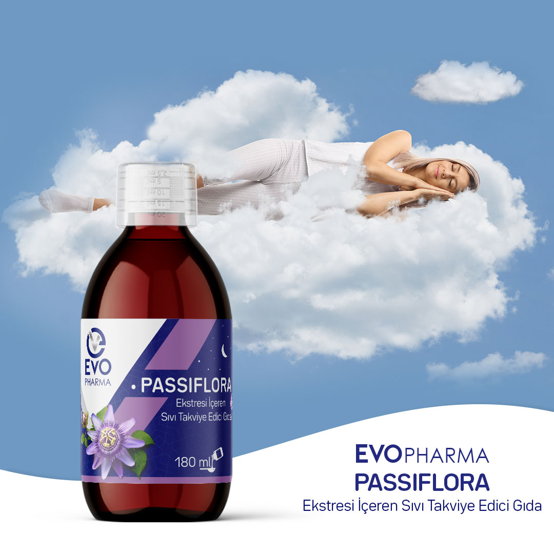 EVOPHARMA Passiflora Ekstresi İçeren Sıvı Takviye Edici Gıda/180 ml 508