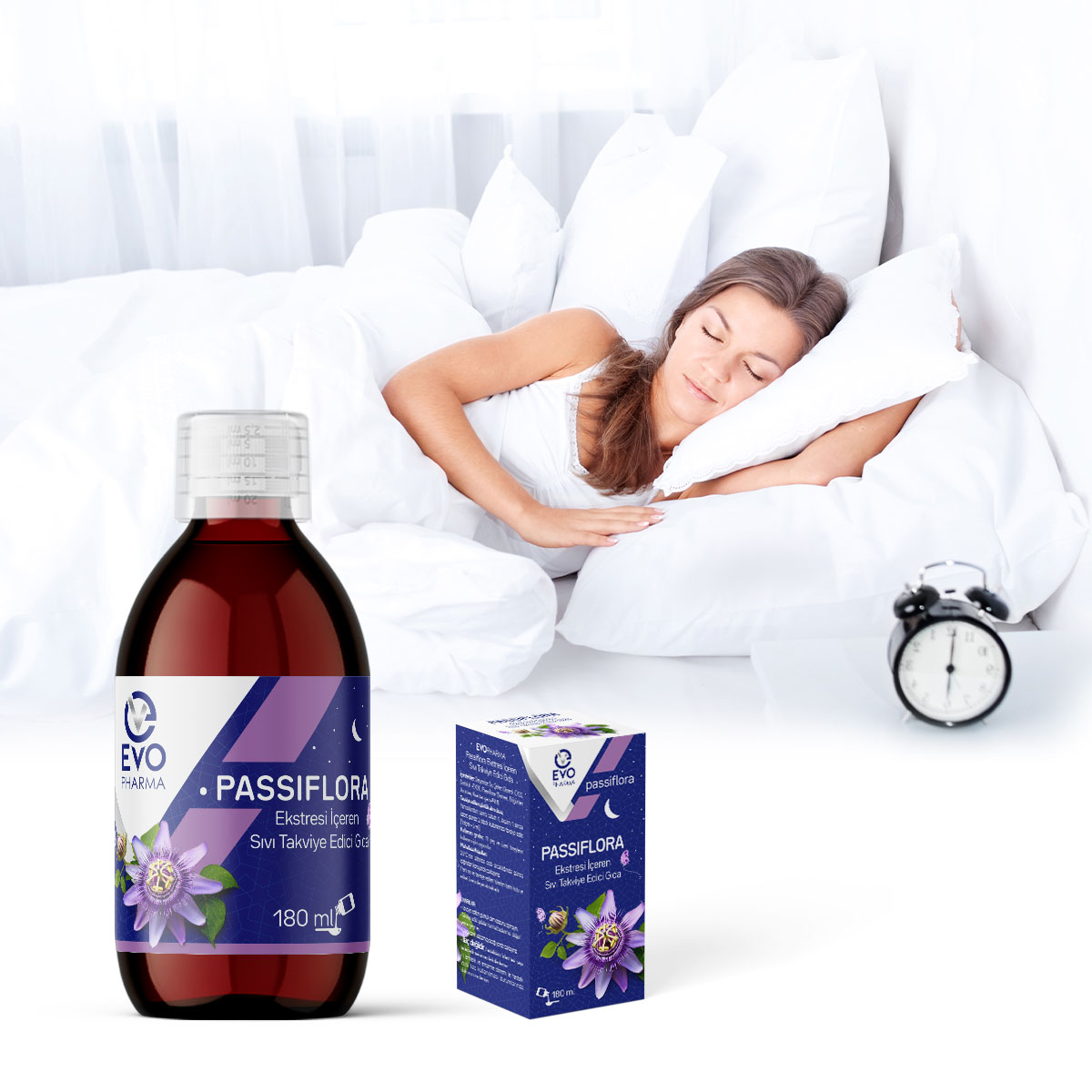 EVOPHARMA Passiflora Ekstresi İçeren Sıvı Takviye Edici Gıda/180 ml 509