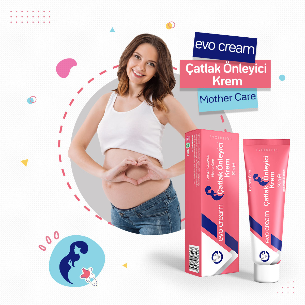 EVO CREAM Mother Care Çatlak Önleyici Krem/50g 557